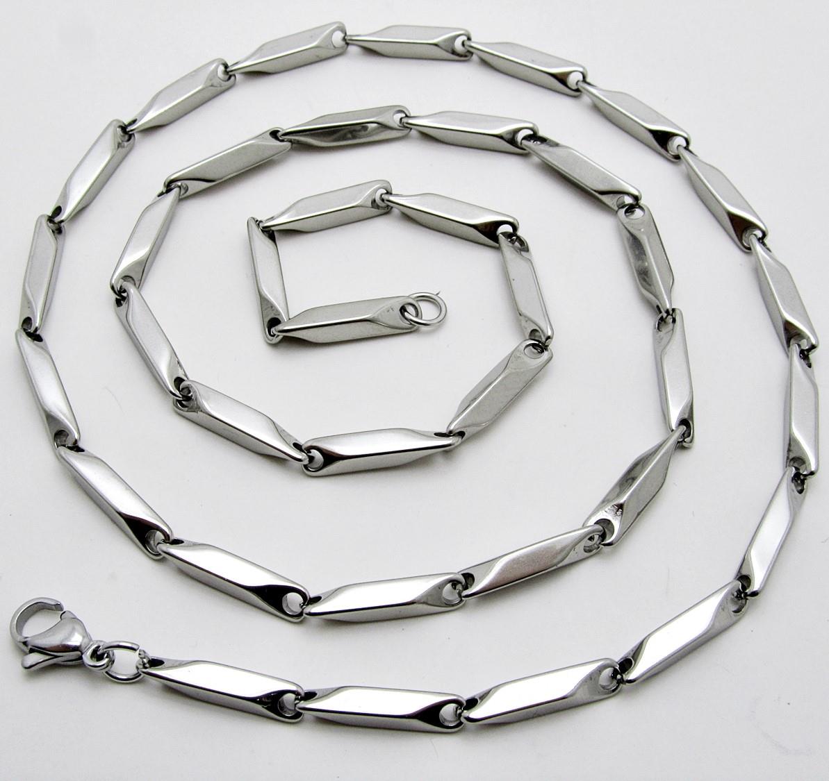Erkek Çelik Kolye Kare Küp Üçgen Model Zincir eck05