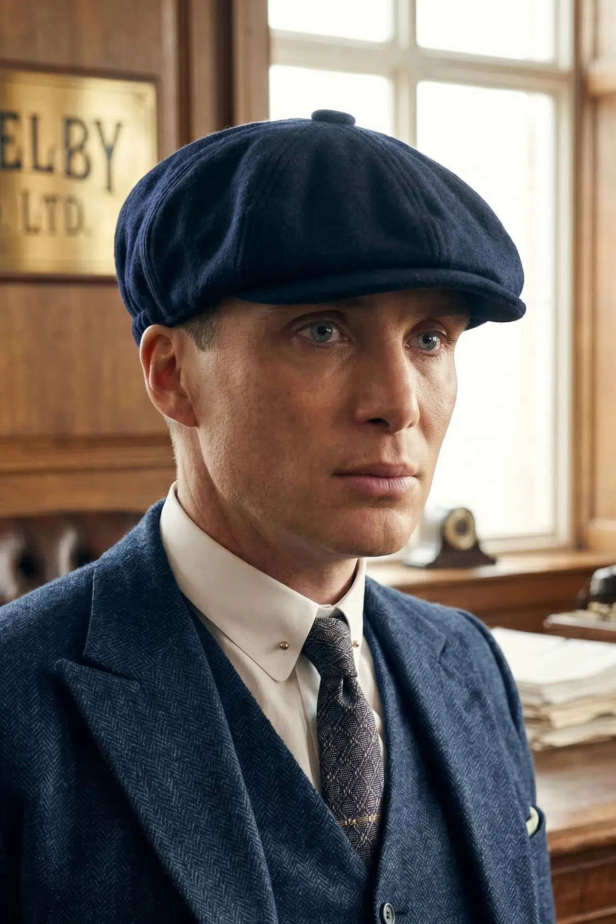 Erkek Kasket Baretta Kışlık Şapka Beckham Model Peaky Blinders Şapka cp231 - Lacivert