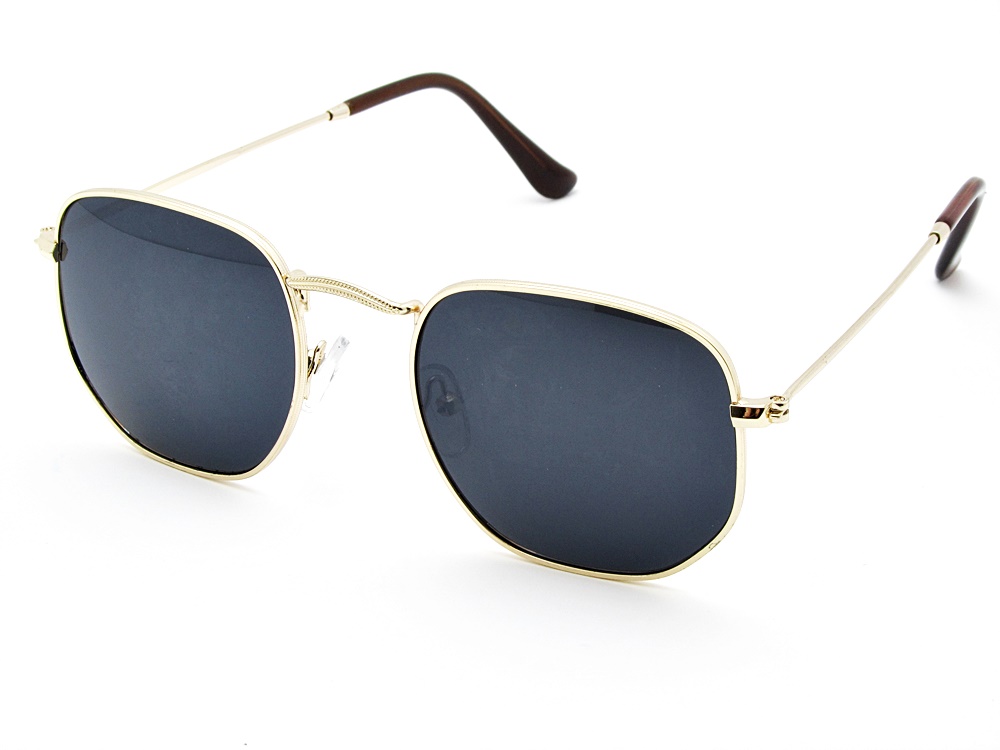 Extoll retro Altıgen Erkek Güneş Gözlüğü Beşgen Gözlük Ex612E - Altın