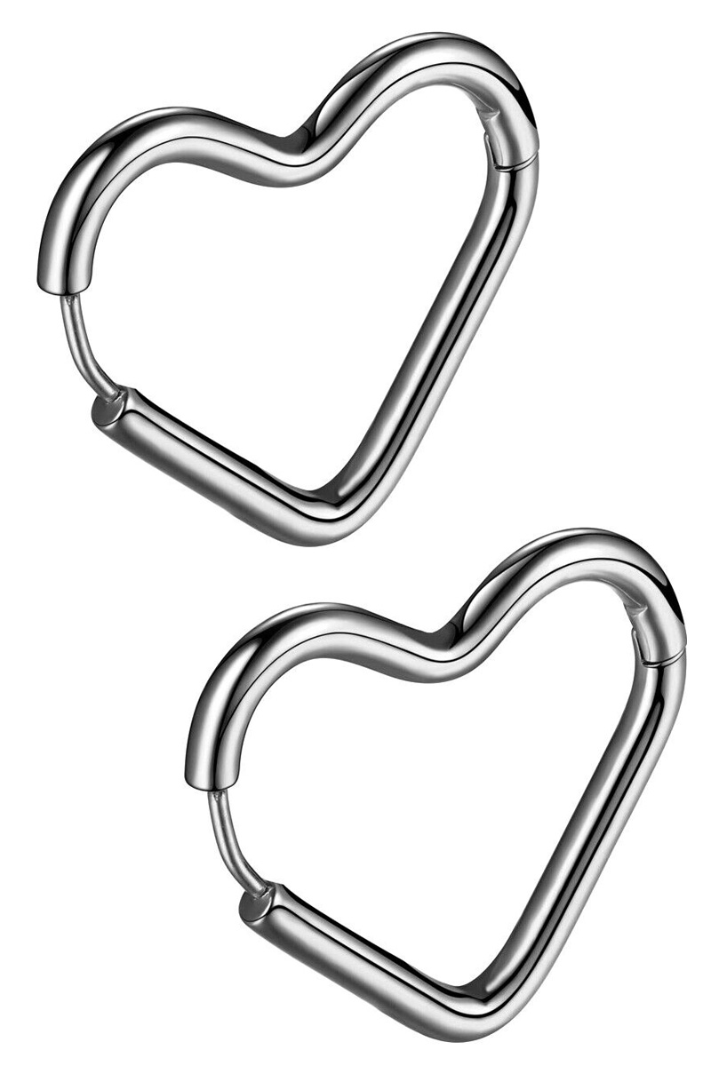 Kalp Kadın Çelik Küpe Çifti Paslanmaz Cerrahi Çelik mse31