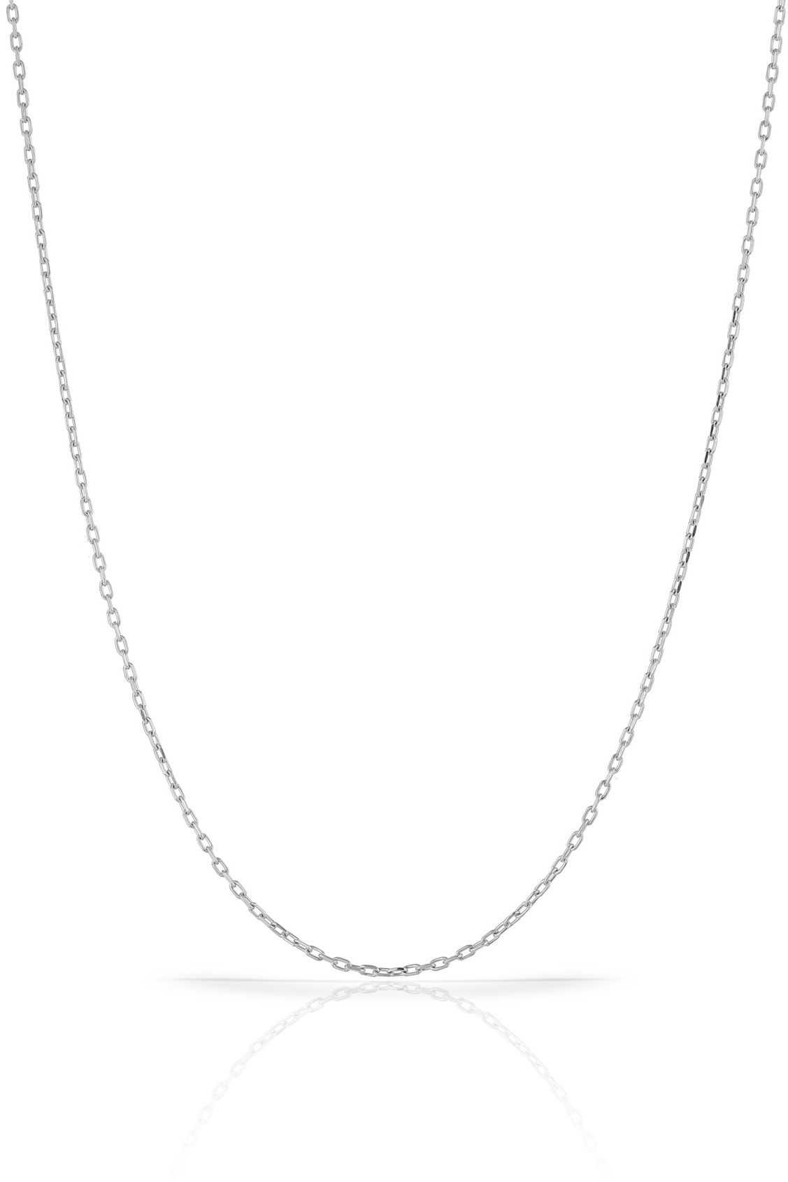 Klasik Forse Kadın Gümüş Zincir Kolye 45cm wsn00 - Beyaz