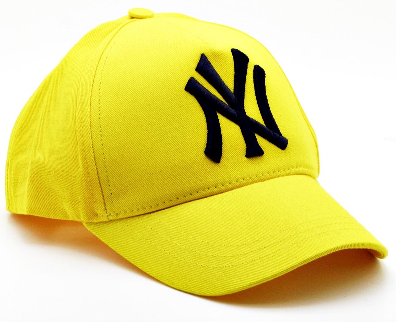 Sarı NY Cap Siyah Nakışlı Unisex Şapka cp220