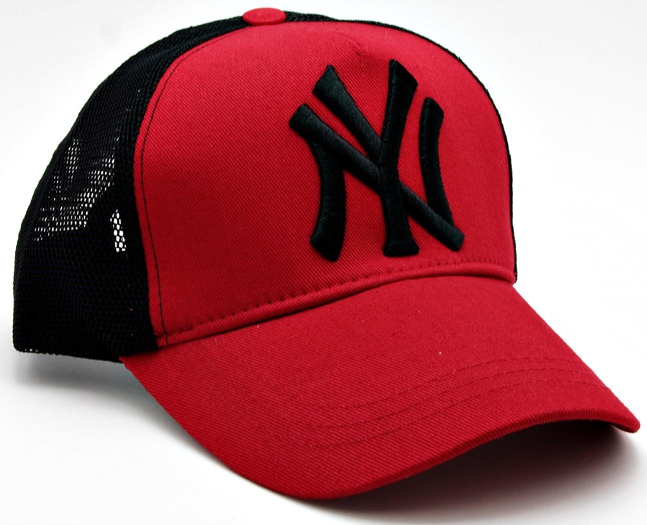NY Cap Yazlık Fileli Unisex Şapka cp222 - Kırmızı