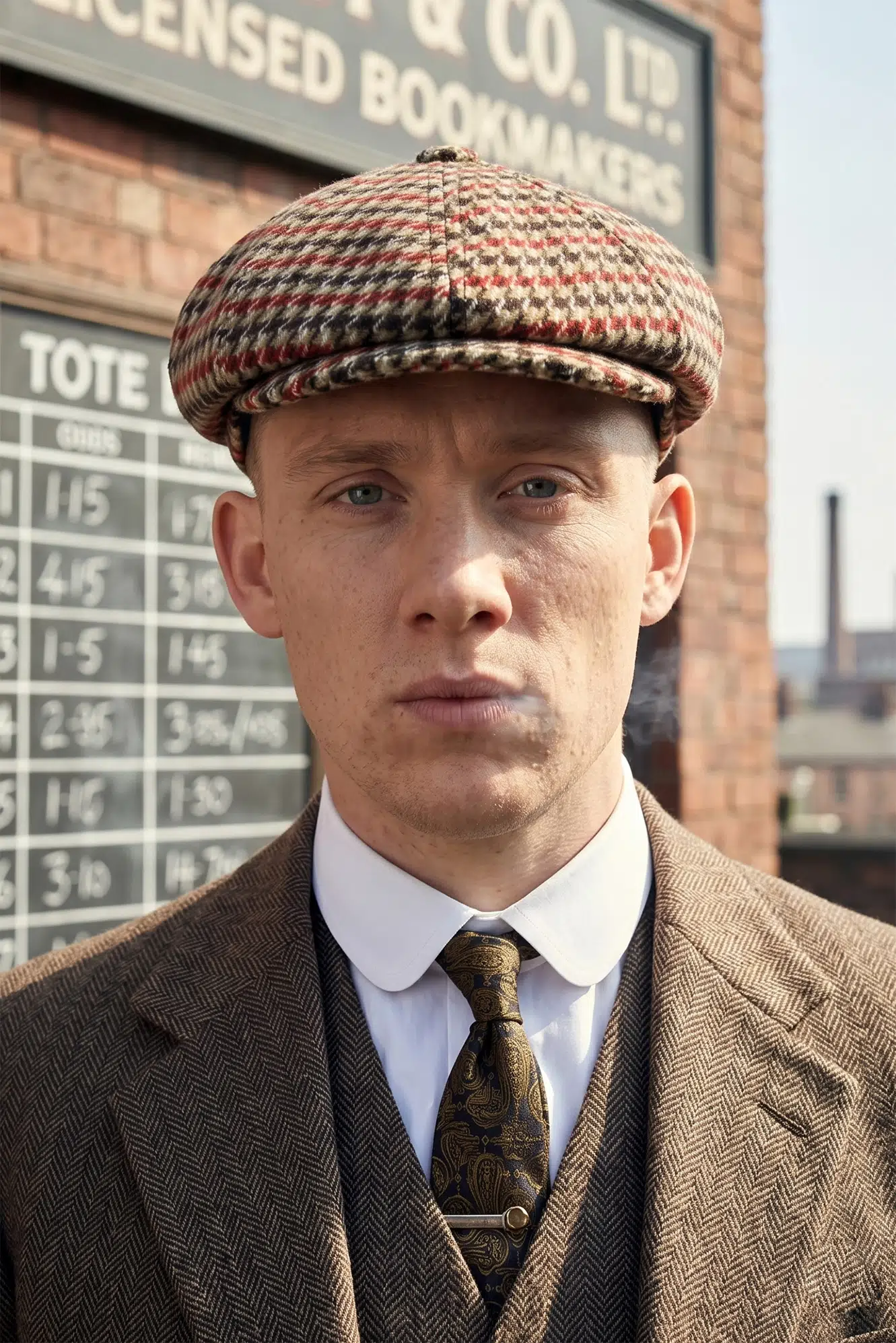 Peaky Blinders Şapka Newsboy Trend 8 Parça Kasket Fötr cp224p - Turuncu
