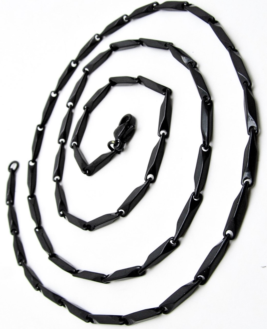 Siyah Küp İnce Kibrit Model Erkek Çelik Kolye Zincir eck14