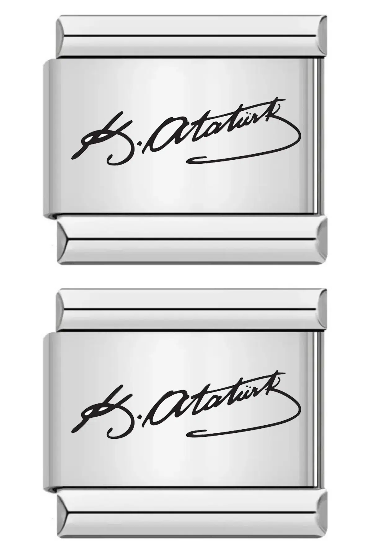 TÜRK Ek Uzatma İtalyan Charm Çelik Bileklik Charmı scb31 - Beyaz