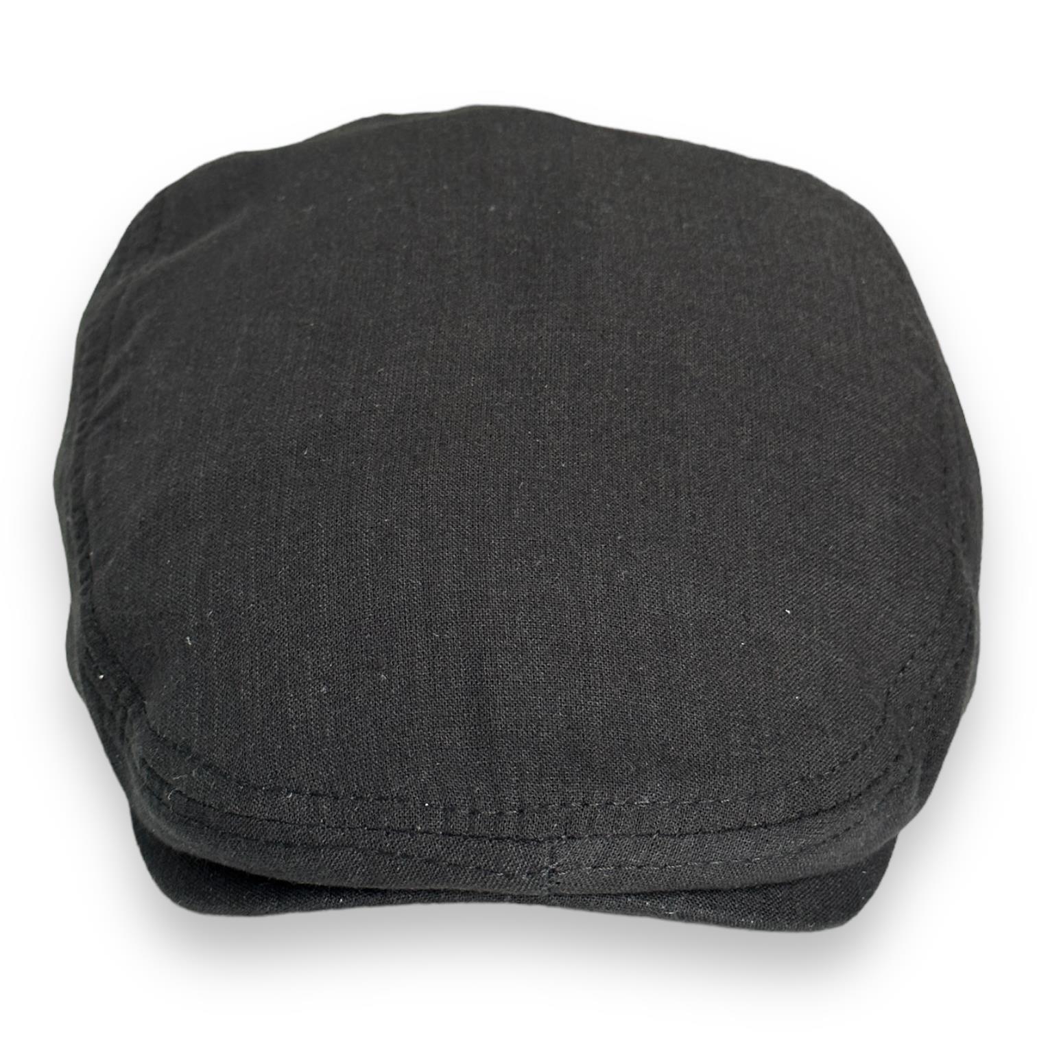 Yazlık Keten İngiliz London Ördek Erkek Kasket Şapka cp238 - Siyah