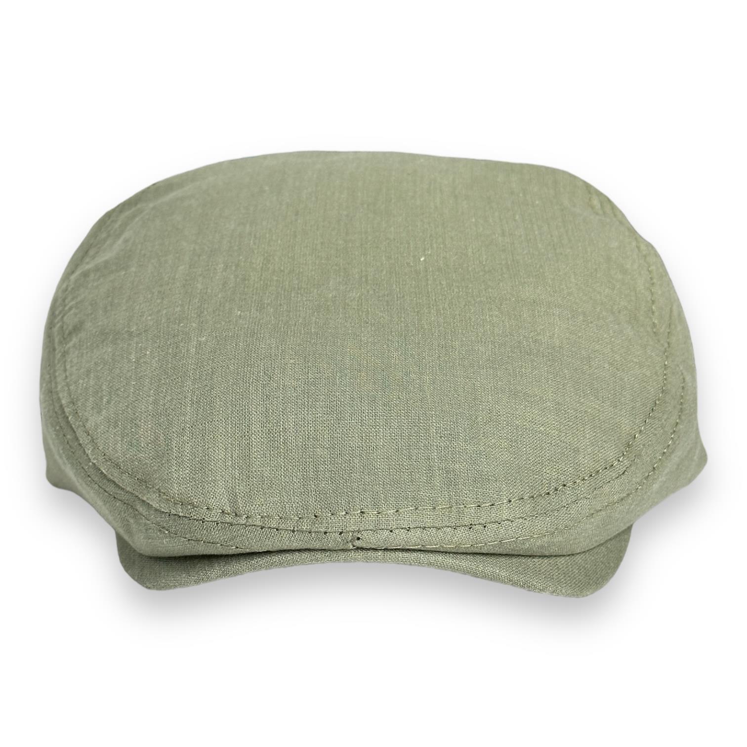 Yazlık Keten İngiliz London Ördek Erkek Kasket Şapka cp238 - Haki Yeşil