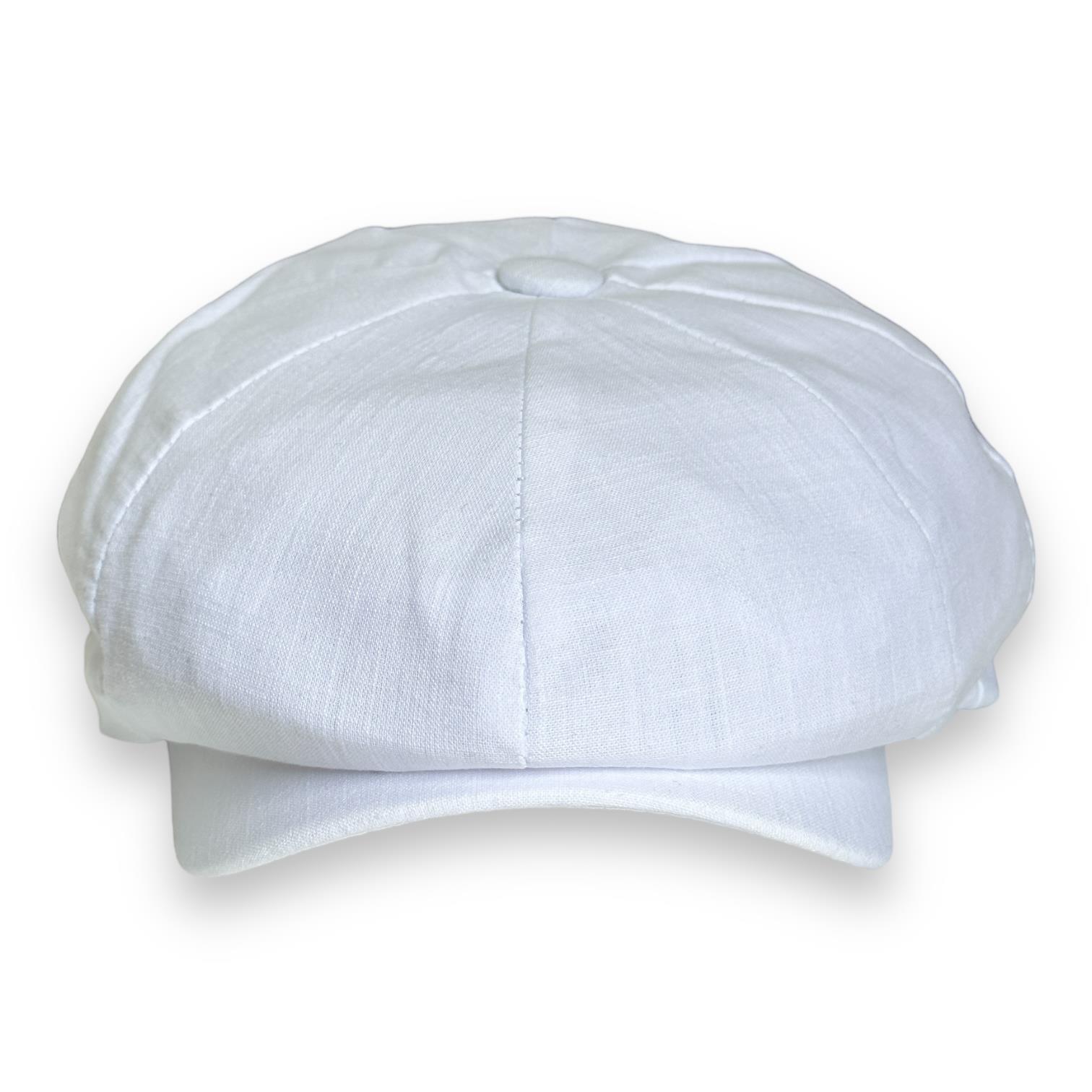 Yazlık Keten Peaky Blinders 8 Parçalı Erkek Kasket Şapka cp237 - Beyaz