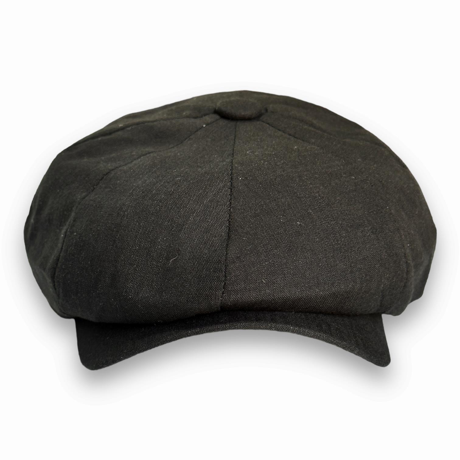 Yazlık Keten Peaky Blinders 8 Parçalı Erkek Kasket Şapka cp237 - Siyah